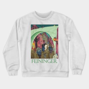 The Green Bridge II (1916) by Lyonel Feininger Crewneck Sweatshirt